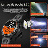 Montre connectée 500mah 360x360 Résolution Montre de sport connectée Bluetooth 5.3 HD 1,53 pouce avec appels Bluetooth et boussole