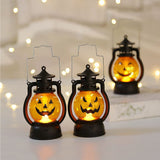 Lanterne citrouille portable pour Halloween, décoration de crâne, lanterne de poney, lampe accessoire d'atmosphère de fête de bar