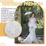 Parasol 8 baleines parapluie de mariage blanc parapluie accessoire en dentelle adapté à la photographie de décoration de danse
