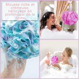 Boule de bain 4PCS 14cm 75g boule de bain en ruban mousse riche durable bonne élasticité dégradé de couleurs doux et résistant