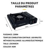 uisinière à gaz 2300W réchaud à gaz portable pour le camping réchaud de camping pour la cuisine en plein air BBQ gaziniere gaz