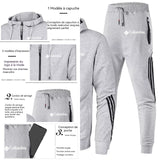 Track suits for men set ensemble de sweat-shirt à capuche gris et pantalon décontracté sweat a capuche homme convient à la course