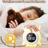 Réveil pour enfants 1200mAh 11,15x9,95x13,3cm 8 couleurs de lumière horloge bruit blanc veilleuse connectivité bluetooth cerf