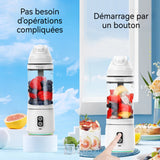 Mini Blender électrique 240W 700ML Lame en acier inoxydable 304 lame à double tranchant à six lames entièrement étanche blanc