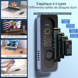 Boîtier SSD M2 NVMe usb3.2 10gbps avec ventilateur compatible boîtier de disque portable grande vitesse pour 2230/2242/2260/2280