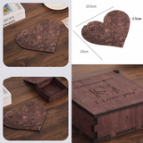 Casse-tête en bois forme de coeur avec caisse en bois cadeau d'anniversaire puzzle d'amour en bois cadeau de la saint-valentin