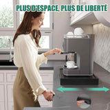 Plateau 31x40x5.5cm en bois plateau coulissant sur roulettes convient aux grille-pain machines à café mixeurs de cuisine etc noir