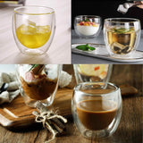 Tasse 6 pac 80ml tasse à café expresso espresso verre set tasses à café double paroi  transparent verre à thé Isolation verre a vir