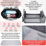 Sac à langer 38x29 cm Tissu Oxford Grande capacité de 22 L Peut contenir 3 biberons Peut se déplier en lit bébé de 70 cm Sac à dos