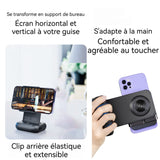 Adaptateur de trépied 14,4x9,9cm bluetooth magnétique adaptateur trépied smartphone stabilisateur de prise de vue télécommandé à 15m