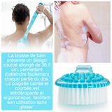 Brosse de bain 36,5x7x3cm brosse de bain à long manche matériau écologique poils doux durable élimine facilement les peaux mortes