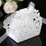 50 pièces  Boîte à bonbons Blanc  Noël  Jour de la Saint-Valentin  Cadeau de mariage  Design en creux  Bonbonnière de mariage