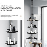 Etagère de salle de bain étagère de salle de bain en acier inoxydable etagere douche sans percage angle support de stockage noir
