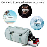 Sac à dos de fitness multifonction 46 x 25 cm Tissu Oxford séparation sec/humide Compartiment à chaussures indépendant Sac de voyage
