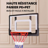 Panier de basket 84x60cm  taille du panneau de basket montage mural  panneau de basket suspendu avec vis plaque d'acier PVC noir