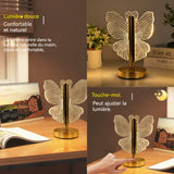 Veilleuse en forme de papillon 10x10x32cm 2w 3 couleurs réglables rechargeable lampe de chevet lampe de bureau lampe de chevet