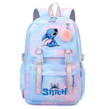Sac à dos dégradé de couleurs 44cm Tissu en nylon Motif dessin animé Imperméable Poches multifonctions Confort de transport Cartable
