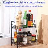 Étagère à épices 31x31x14cm Étagère de rangement sans perforation Étagère à épices amovible pour salle de bain Élever la clôture