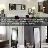 Miroir sur pied 124.8 x 34.8 x 3 cm miroir pleine longueur Miroir pleine longueur miroir de sol mural miroir de chambre à coucher
