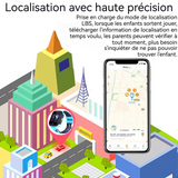 Montre connectée 2G-4G 400mAh SOS appel HD chat vocal emplacement historique positionnement étanchéité réveil multilingue bleu