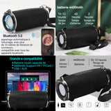 Enceinte bluetooth 23x11x11cm bluetooth 5.0 3600mah usb2,0 10w 120hz-20khz avec bass puissantes stéréo haut-parleur bluetooth