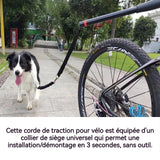 Laisse de vélo pour chien 120-148cm métal rotation à 180 degrés installation facile laisse chien velo laisse pour chien de vélo