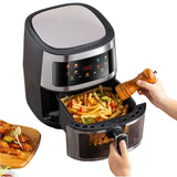 Friteuse à air 8L 1350W Fenêtre de visualisation de 7 pouces 27x32cm Four électrique intelligent à écran tactile en acier inoxydable