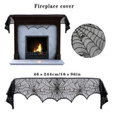Set de décoration pour Halloween Nappe en toile d'araignée Décoration chauve-souris Filet noir Décoration pour la fête d'Halloween