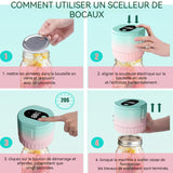 Machine sous vide pour bouteille portable scelleuse sous vide scelleuse sous vide mason à bouche large et à bouche régulière