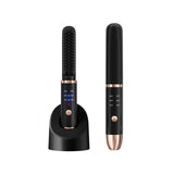Brosse lissante pour cheveux sans fil 40w 5000mAh portable avec base chargement typec 3 réglages de température lisseur cheveux