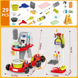 Kit de Nettoyage pour Enfants 29 Pièces Ensemble De Nettoyage pour Enfant Jouets De Nettoyage Éducatifs Jeu de Rôle Jouet Ménager