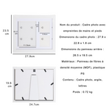 Cadre photo 28x22.8x1.8cm cadre photo enfants argile cadre photo diy argileux empreintes de mains pieds mains et de pieds d'animaux
