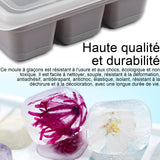 Bac à glaçons en silicone 3 Pièces 18 Compartiments Moule a Glacon Bac Glacon Silicone cubes 45mm réutilisable Rouge Gris Bleu