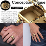 Bague homme avec mini boîte de rangement secrète bande anneaux rétro bijoux cadeau hommes style punk zircon incrusté anneaux