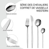 ouverts de table Service 16 pièces 4 couverts par set Ustensiles cuisine adaptés Comprend couverts une fourchette une cuillère