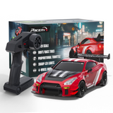 Voiture de course miniature 20x9x6cm 4x4 phares à LED échelle 1/20 pneus drift/course télécommande 2,4g voiture course rouge