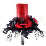 Bougeoir 40x40x25cm chandelier Halloween décoration de table squelette rose rouge décoration de fête sombre eteignoir a bougie