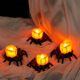 2 lanternes citrouille d'Halloween, ornements lumineux, lanternes araignées, accessoires de décoration de salle secrète