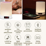 Enceinte Puissance du haut-parleur 3W Lumière d'ambiance colorée Réveil intelligent avec connexion Bluetooth 5,0 enceinte bluetooth