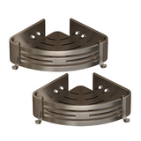 Etagere murale 1 lot de 2 pièces etagère d'angle murale de salle de bain double couche augmenter la hauteur et la largeur amovible