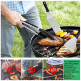 Ustensiles de barbecue ensemble de 15 pièces acier inoxydable poignée en pp antidérapant et résistant à la chaleur polyvalent