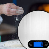 Balance de cuisine Balance ronde de ménage Balance électronique de pâtisserie 1g en acier inoxydable avec affichage LED
