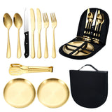 ouverts de table 10 Pièces Modern Cutlery Tableware Utensils Set for Picnic and Other Outdoor Activities Avec sac de rangement