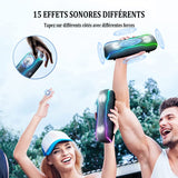 Enceinte bluetooth 2500mAh 24h de lecture IPX7 étanche haut-parleur bluetooth avec lumières clignotantes colorées et basses riches