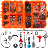 Leurres de pêche kit d'accessoires de pêche y compris les crochets bullet baisse plomb différents snaps émerillon glissières lestes