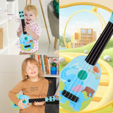 Ukulélé 36x12x4.5cm jouet instrument de musique guitare pour enfants cadeau motif animal éléphant bleu mini-guitarejouets de guitare