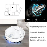 Robot aspirateur 5 en 1 forte puissance d'aspiration 1800Pa poils d'animaux détection obstacles intelligent chargeur domestique