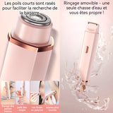 Rasoir electrique femme 300mAh IPX7 2 en 1 epilateur electrique à 2 têtes pour femme pour visage corps epilateur pour sourcils