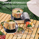 Batterie de cuisine de camping 4 pcs casseroles camping camping ustensiles complets ensemble de casseroles et poêles portables