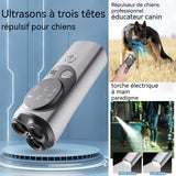 Anti aboiement 800mah trois têtes anti aboiements chiens évitez les attaques de chiens vicieux trois modes de fonctionnement noir